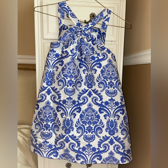 Halabaloo Other - Halabaloo Royal Blue and White Bow Front Dress